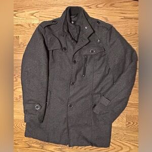 Wantdo Men's Wool Blend Pea Coat-Coffee